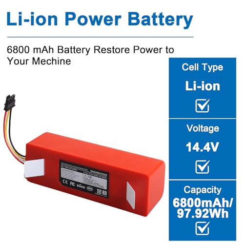 Batería de 6800 mAh compatible con Xiaowa E35 y Roborock con celdas de litio estables 2