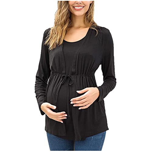 Premamá Tops Camisas de Lactancia Materna de Manga Larga para Mujeres cómodo Camiseta Ropa Premamá de Enfermería Moda Primavera Verano Regalo Durante el Embarazo