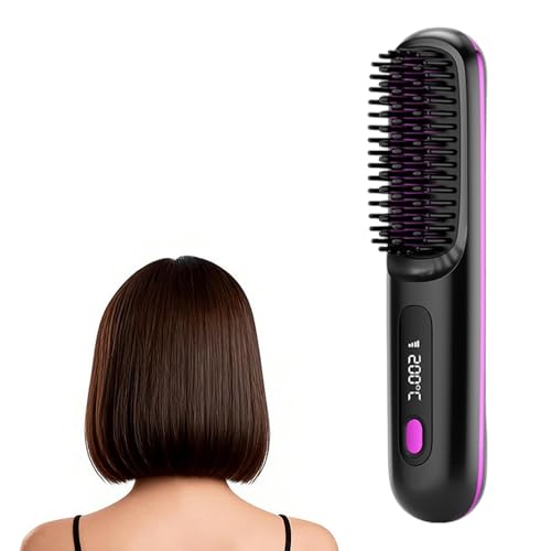 Brosse pour cheveux courts compacte noire pour coiffage lisse quotidien