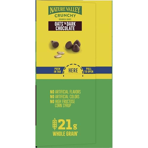 Nature Valley Crunchy Granola Bars, Oats 'n Dark Chocolate, 24 Bars, 17.88 OZ (12 Pouches) image 6