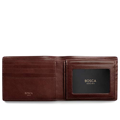 Bosca Men's Wallet, Dolce Leather Credit Wallet With I.d. Passcase, Dark Brown #TOP5