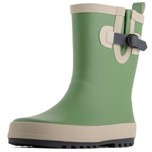 Savage Island Kids Rubber Wellington Boots Boys & Girls Waterproof Rain Boots with Adjustable Gusset Toddler & Childrens Unisex Wellies