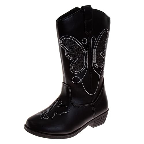 KENSIE GIRL Cowboy Boot Mid Calf - Country Western Shoes Cowgirl Boots for Girls - Onyx 3 Big Kid by KENSIE GIRL - Used condition - US$25.89
