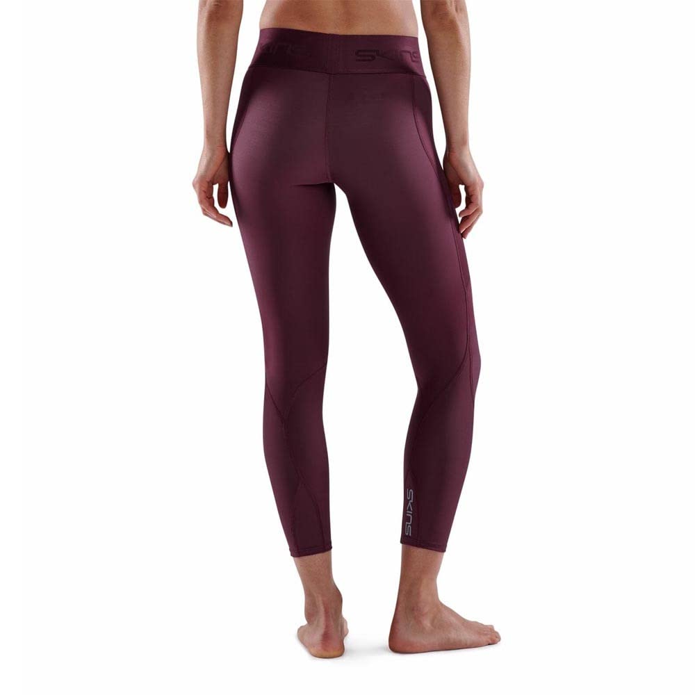Skins Series-3 długie legginsy damskie burgundy rozmiar XS 2021 spodnie do biegania
