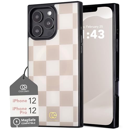 Image of COCOMII Rectangle for iPhone 12 /12 Pro Case, Neutral Checkered
