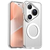 Pzwoxukhov Compatible with Huawei Pura 80 Pro Case Cover,Compatible with Magsafe,Shockproof Magnetic Phone Case，Compatible with Huawei Pura 80 Pro+ Case White