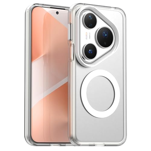 Pzwoxukhov Compatible with Huawei Pura 80 Pro Case Cover,Compatible with Magsafe,Shockproof Magnetic Phone Case，Compatible with Huawei Pura 80 Pro+ Case White