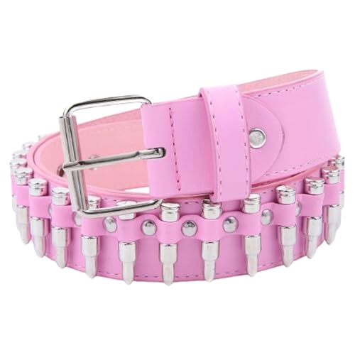 Punk Metal Belt Bullet Rivet Gothic Studded Belt Stud Waist Belt Scene Emo Pink Hip Hop Grommet Leather Belts