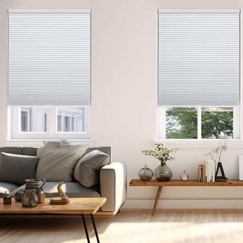 Changshade White Cordless Honeycomb Room Darkening Blinds