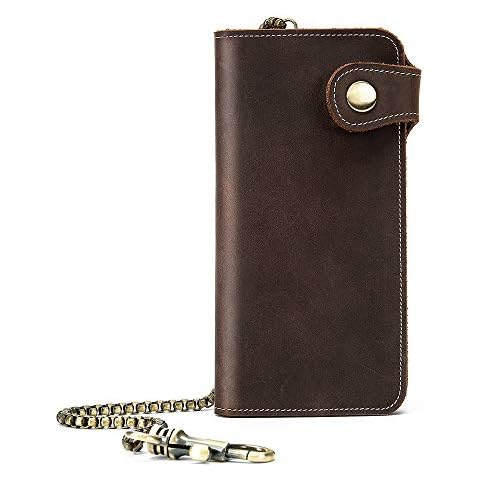 Men's Top Leather Wallet Zipper Card and Coins Holder Purse Cover