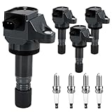 Ignition Coil Pack × 4 & Spark Plug × 4 FIT Honda Civic 1.8 L L4 (2012-2015) & Acura ILX 2.0 L L4 (2013-2015) – Direct Replacement for UF672 / C900 / 97390