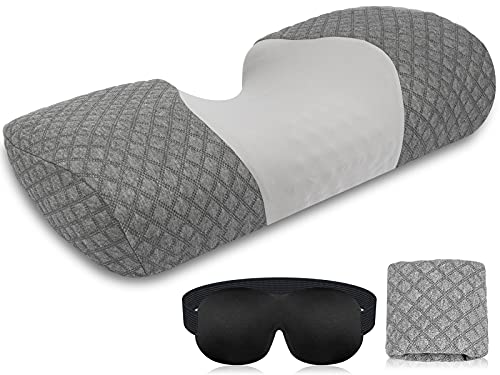 Cervical Memory Foam Pillows Orthopedic Contour Sleeping Pillow for Neck and Shoulder Pain Relief Ergonomic Bed Support to Side Sleepers Back and Stomach Sleep Gray