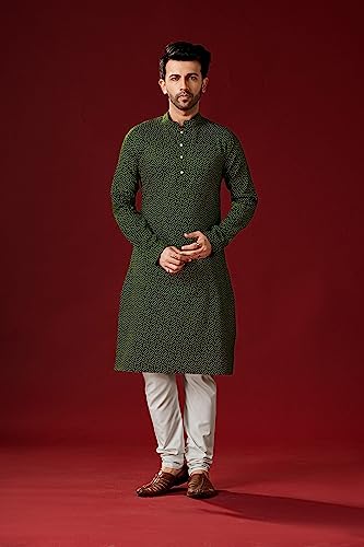 Elina fashion Men's Cotton Printed Kurta Pajama Set || Casual Party Kurta Indian Traditional Ethnicwear for Men2