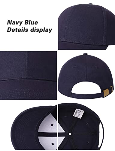 Image of 3 Pack Plain Cotton Strapback Baseball Hat Adjustable Low Profile Blank Team Ball Caps for Men Women