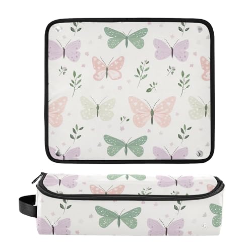 Butterfly Garden Pastel Beige Bolsa de Viaje para Herramientas de Cabello para Rizador, Plancha y Secador, Organizador Portátil para Mujeres, Material Resistente al Calor y Diseño de Gran Capacidad miniatura 3