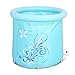 Produktbild Sunjun& Thick Lift Falten aufblasbare Badewanne Erwachsene Kunststoff Bad Eimer Durable Dirt/höhenverstellbar / einfach zu Falten blau, Pink (70 * 70cm) (Farbe : Blau)