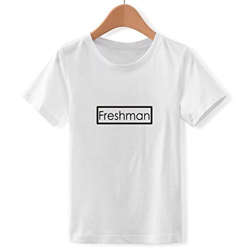 Université FreshCrew T-Shirt Ras du Cou Blanc pour la Rentrée des Classes