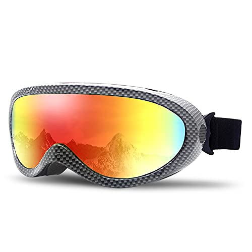 Hallwayee Ski Goggles Outdoor Motorcycling Goggles Anti Fog Glare Adjustable ...