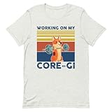 maglietta vintage con grafica working on my core-gi training | umoristico, cenere, m