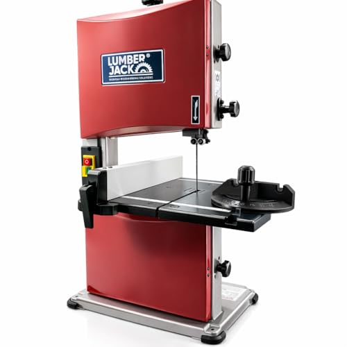 LUMBER JACK 8 PRO Series Bench Top Bandsaw, Precision Cutting, 85mm Height, 200mm Throat, 45° Bevel, Steel Table, Dust Extraction Port, Quick-Adjust Rip Fence & Mitre Gauge for Woodworking