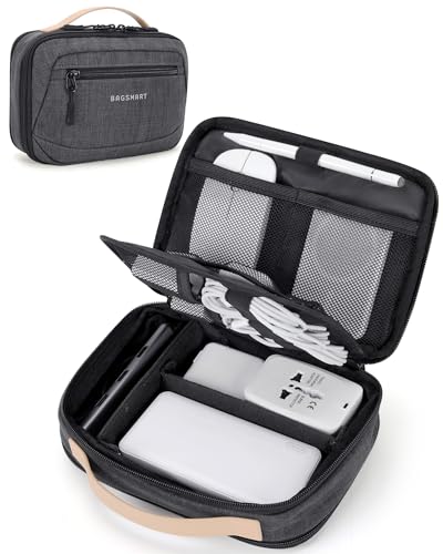 BAGSMART Electronics Organizer Travel Case, Cord Organizer Travel Cable Bag for Tech Accessories (Black)