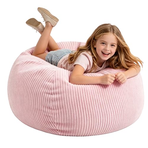 La Mejor Selección de Pufs Top 5. 42 LPMOERA - Puf para niños/adolescentes con relleno de espuma viscoelástica, sofá con tela de pana suave, para sala de estar, recámara, universidad, recámara, silla de lectura,...