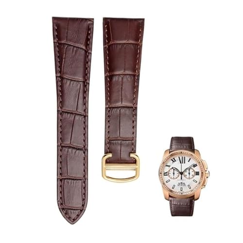 Bracelet de montre cuir véritable marron 22mm pour remplacer le bracelet usé de votre montre Tank