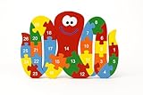 Puzzle éducatif en bois, animaux et véhicules, 25 x 20 cm, chiffres et lettres alphabet, multicolore (pieuvre)