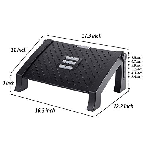 Adjustable Height Foot Rest Under Desk at Work - 6 Height Sturdy Office Footrest - Added Comfort Memory Foam - Non Slip Bottom - Straighten Back & Hip & Leg and Improve Posture by MyPlace - Image 7