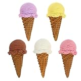 VILLFUL 4 StüCk Realistische Eiskrem Modelle Aus Resin FüR Party Dekoration Fotografie Requisiten Und Laden PräSentation Mehrfarbig 2.91X1.5 Zoll