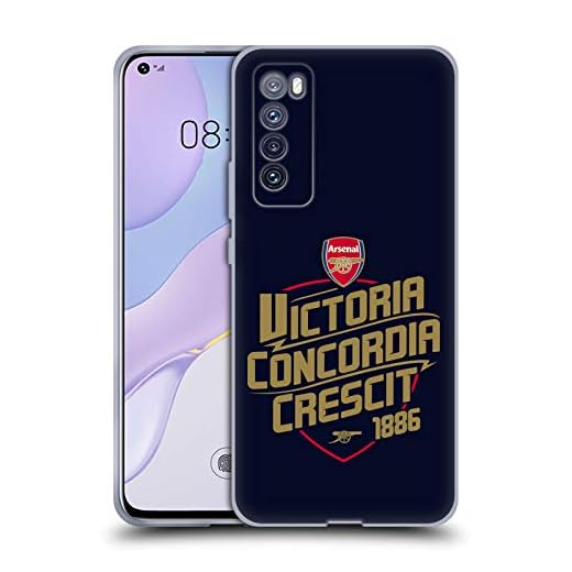 Officiell Arsenal FC Victoria Concordia Crescit typografi mjukt gelfodral kompatibelt med Huawei Nova 7 5G
