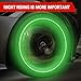 Kutyun 8PCS LED Wheel Lights, Automotive Tire Light Assemblies, Air Neon Valve Light, Waterproof LED Flashing Light, Car Exterior Accessories Tire Valve Caps Lamp Universal for Car Bike (Green)
