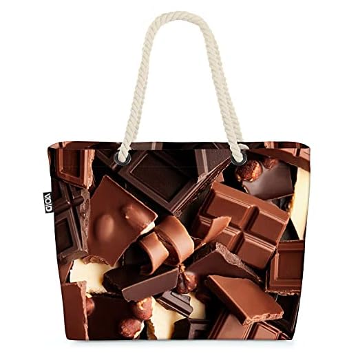 VOID Choklad godis choklad strandväska shopper 58 x 38 x 16 cm 23 l XXL shoppingväska väska väska resväska strandväska