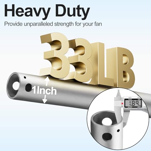 BOOSANT 48 INCH Ceiling Fan Downrod With Built-in Wires in Same Length,1 inch Outside Diameter, Extension Rod Only Ceiling Fans Compatible, Not Threaded(Brushed Nickel) by BOOSANT - Image 2
