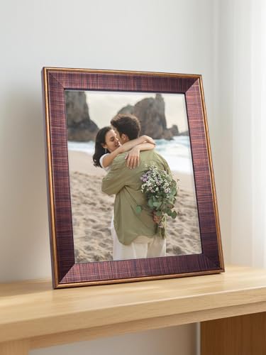 Image of GOLDEN PEACOCK 6x8 Inch Photo Frame - Antique Brown & Gold Finish | Vintage Decorative Tabletop & Wall Hanging Picture Frame for Home, Living Room & Gifting