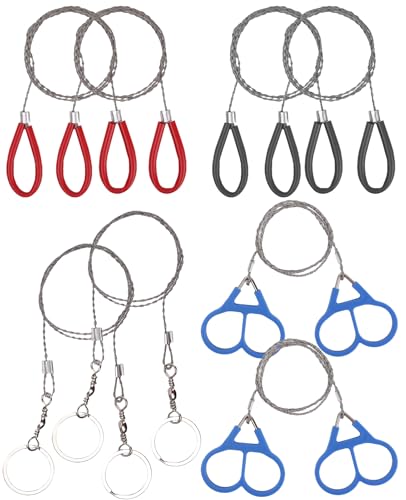 Quuztao 8 Pcs Wire Saw 22 Inch Stainless Steel Hand Pocket String Cable Saw