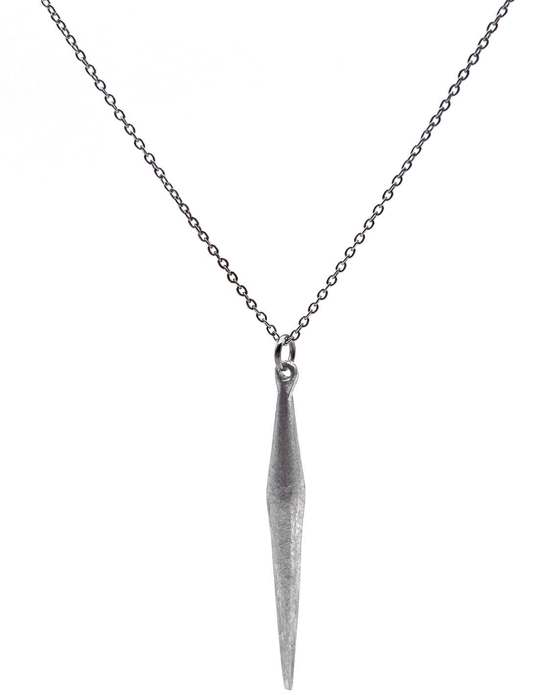 NOWAR FACTORY Collana con Pendente a Forma di Lancia, Catena in Cordino Cerato con Chiusura a Moschettone con Nodo Scorsoio Regolabile, Lunghezza 50 cm - Idea Regalo