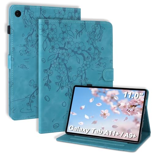 LSPCASA Case for Samsung Galaxy Tab A11+ /A11 Plus 11 Inch 2025 SM-X230 SM-X235 SM-X236B Folio Flip PU Leather Protective Case with Pen Holder and Stand Function Tablet Case Blue