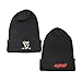 Guinness Knitted Ribbed Turn Up Beanie Hat With Embroidered Guinness Text And Signature