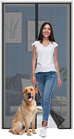BESCOST Magnetic Screen Door 250g/m² Fiberglass Mesh, Screen Door Heavy Duty, Reinforced Fiberglass Screen Door, Hands Free Screen Keeps Bugs Out - Screen Size 38 x 83 Inch, Fit Door Size 36 x 82 Inch
