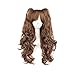 MapofBeauty Multi-color Lolita Long Curly Clip on Ponytails Cosplay Wig (Brown/Khaki)