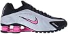 Nike Shox R4 Zapatos para Niños Grandes (Negro/Rosa Chicle/Plata Metálico) 6