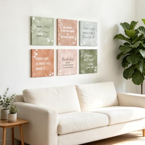 Image of CHDITB Motivational Quotes Framed Canvas Wall Art,Uplifting Office Decor | Boho Botanical Art Prints,Inspirational Positive Sayings Posters,Aesthetic Artwork For Office Bedroom Classroom Decor 12 inchx16 inch