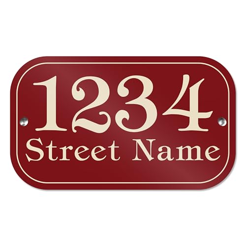 Brd Gifts House Address Sign - 20 Colors, 5 Fonts, 15 Font Colors & 2 Sizes - Personalized Address Signs for Houses, Custom House Address Plaque - ACM Material, Rect