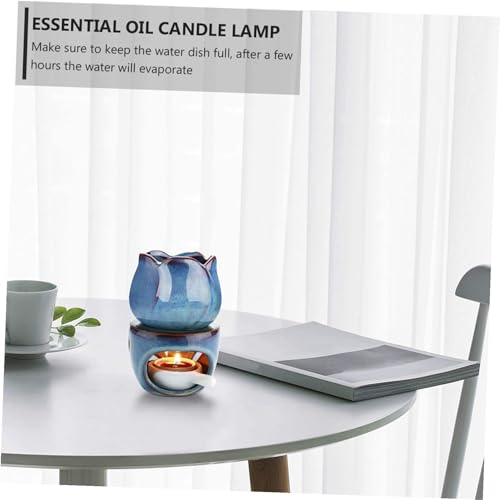 Diffuseur à bougie en céramique bleu profond, objet décoratif haut de gamme - 7