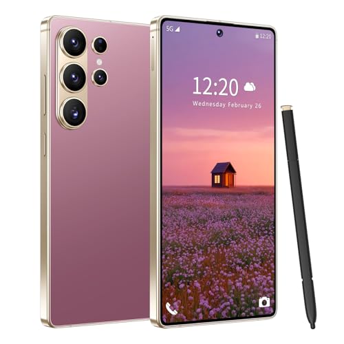 I26 Ultra 5G Unlocked Phones, Built in Pen, 7000mAh Long Battery Life Smartphone, 6.99" HD Screen Unlocked Cell Phone, 16+512GB Phone for Android15, Face ID/Fingerprint Lock/Dual SIM/GPS (Rose Gold)