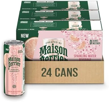 Maison Perrier Forever Grapefruit, Sparkling Water Beverage, Natural Flavour, No Calories, Sweeteners Or Sodium, Sourced & Bottled In France, 24 Cans, 330ml