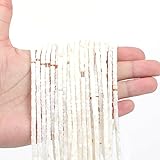 YANUAHI Natural Shell Beads for Jewelry Making 120pcs Puka Shells Beads 15.3 Inch Heishi Beads Strand, Natural Cube 4mm Seashell Beads for Seashell Jewelry, DIY Bracelets Necklaces