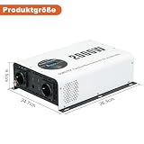 OUBOTEK Falownik 2000 W / 4000 W, czysty sinus DC 12 V na AC 230 V, z bezprzewodowym pilotem zdalnego sterowania, wyświetlaczem LCD, 2 gniazda AC, 2 USB A i 1 typ C, przetwornica napięcia do kampera