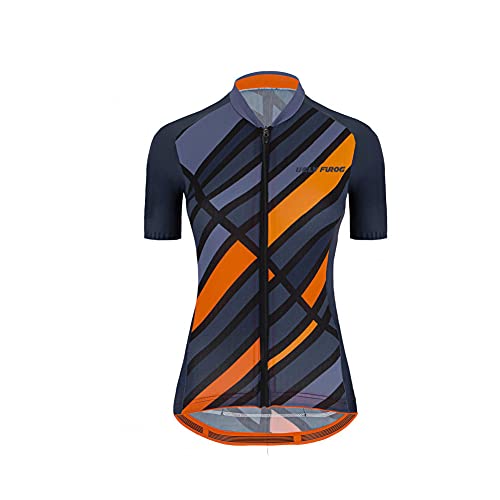 UGLY FROG Designs Trikots Shirt im Streifen-Kostüm für Fitnessstudio/Radsport, Polyester T-Shirt mit kurzen Armen für Damen
